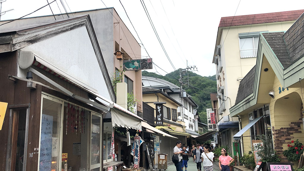 長瀞駅の前を通って