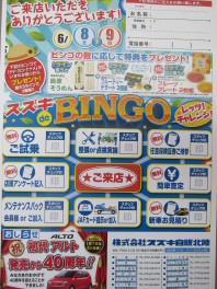羽咋店より　スズキＢＩＮＧＯに挑戦！