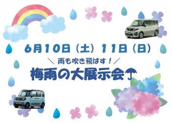 梅雨の大展示会６月１０日１１日！