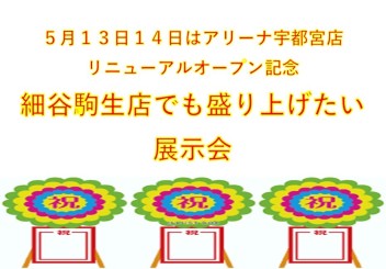 ５月１３日１４日は大展示会開催☆彡