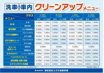 2024年6月より全店舗にて洗車・車内清掃有料化のお知らせ