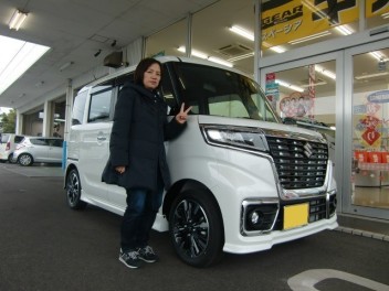 スペーシアカスタム　ＨＹＢＲＩＤ　ＸＳ　ご納車いたしました