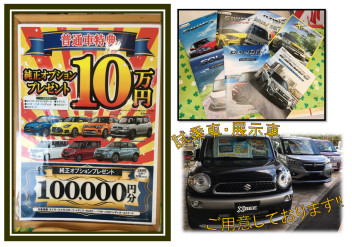 普通車特典！純正オプション１０万円プレゼント