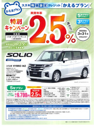 低金利　かえるプラン　２．５％のご案内