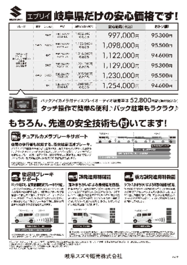 価格表　エブリイＰＡリミテッド岐阜県限定