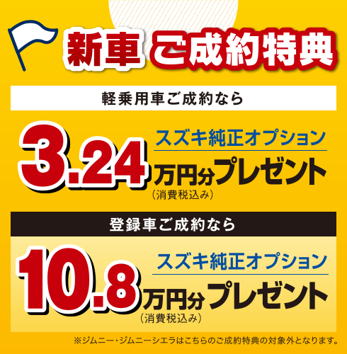 新車ご成約特典