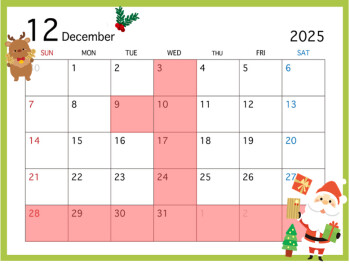 **定休日のご案内**