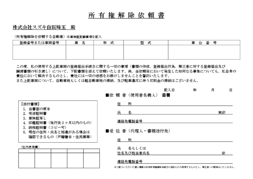 所有権解除のお手続きについて