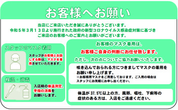 令和5年3月13日より施工された政府の新型コロナウィルス感染症対策について