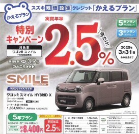 締め切りまもなく！！　かえるプラン特別金利２．５％