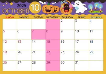 **10月定休日のご案内です**