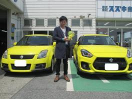 大変お待たせしました！スイフトスポーツからスイフトスポーツへのお乗換え！おめでとうございます！