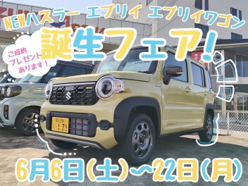 NEWハスラー、エブリイシリーズ誕生フェア開催します！