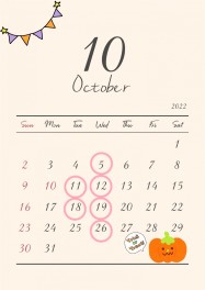 ☆☆10月の定休日のお知らせ☆☆