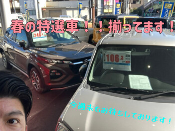 春の特選車揃ってます！！今年度もよろしくお願いいたします！！