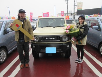 Ｋ様お待たせしました。ジムニーご納車！