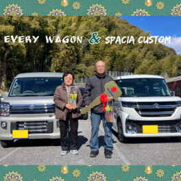M様へエブリイワゴン、スペーシアカスタムをご納車です☆
