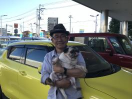 Mさんスイスポでワンちゃんと一緒に遊びに！