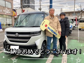 新型スペーシアカスタムご納車おめでとうございます☆