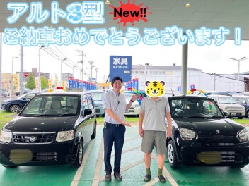 祝・納車‼ 日産オッティから新型3型アルトへ！黒が映えるスタイリッシュな一台