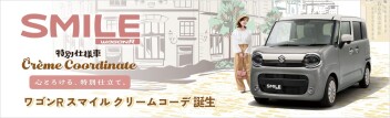 ワゴンＲスマイルに新しいクリームコーデ(*^-^*)