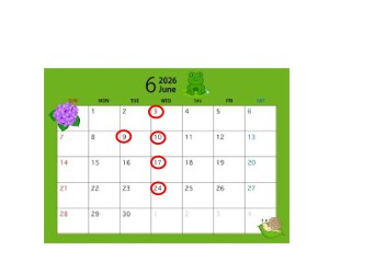 ☆6月定休日のご案内☆
