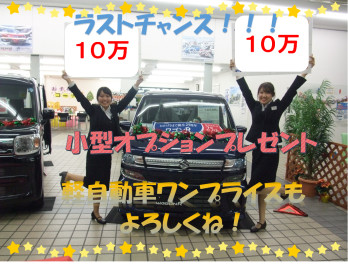 オプションプレゼントいよいよ今月が最後！