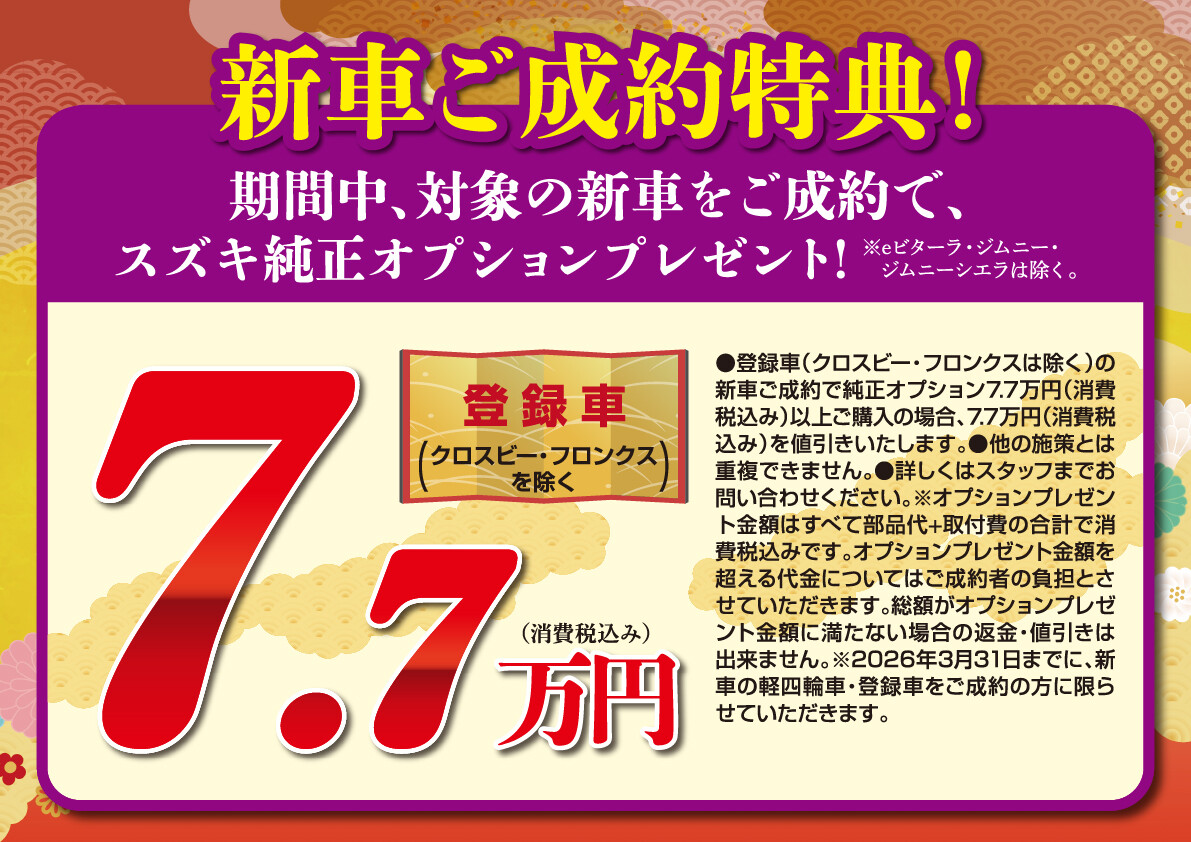 オプション７．７万円