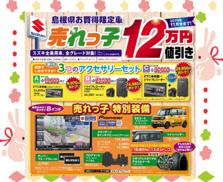 島根県お買い得限定　売れっ子１２万円値引き