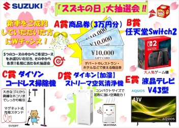 「スズキの日」Wチャンス抽選会行いました‼