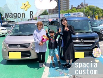 M様スペーシアカスタムご納車　担当とどかわ