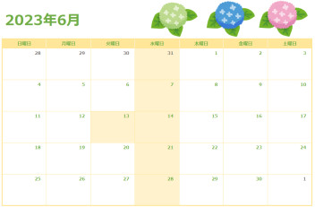 6月定休日のご案内