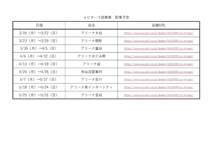 スズキのEV　eビターラ　試乗車インフォメーション