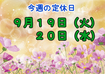 ※今週の定休日※
